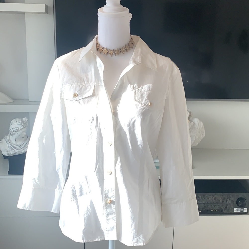 Theory white button down